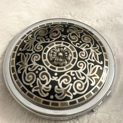 ⭐️JUST REDUCED ⭐️ESTATE SALE⭐️Vintage Brighton Ornate Silver-Tone Compact Mirror – Dual Mirror