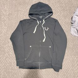 True Religion Black Zip-Up Hoodie