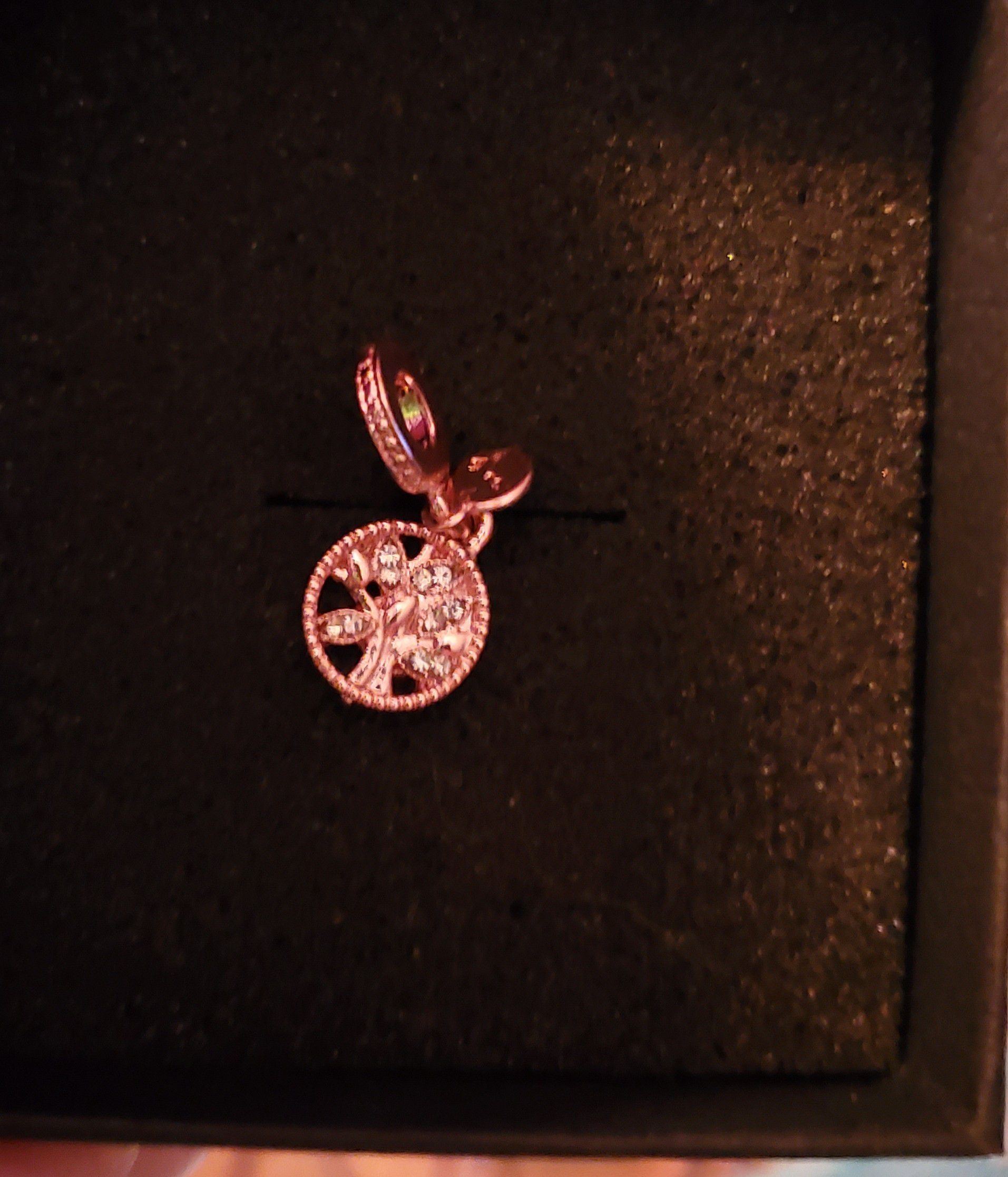925 Sterling Silver w Rosegold Plating Pendant