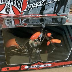 Collectibles West Coast Jesse James Orange Diablo Soft Tail 1:18  Scale model Chopper
