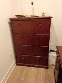 Oak dresser and 5 ft L-shaped oak desk