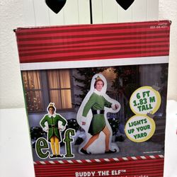 6' Christmas Indoor/Outdoor Lighted Inflatable Strolling Buddy the Elf