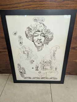 Psychedelic Jimi Hendrix Art Print