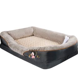 Memory Foam Dog Bed, Orthopedic Dog Bed and Sofa with Removable Washable Cover for Large Dogs