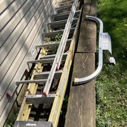 16’ Aluminum Ladder 8’ Stepladder And Ladder Stabilizer 