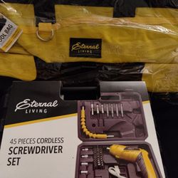 45 Piece Cordless Screwdriver Set With Tool Bag