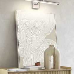 New 24" Modern LED Light Fixture Dimmable Brushed Nickel Artwork or Picture Accent Hallway with Single Swing Arm Full Metal for Painting Lights