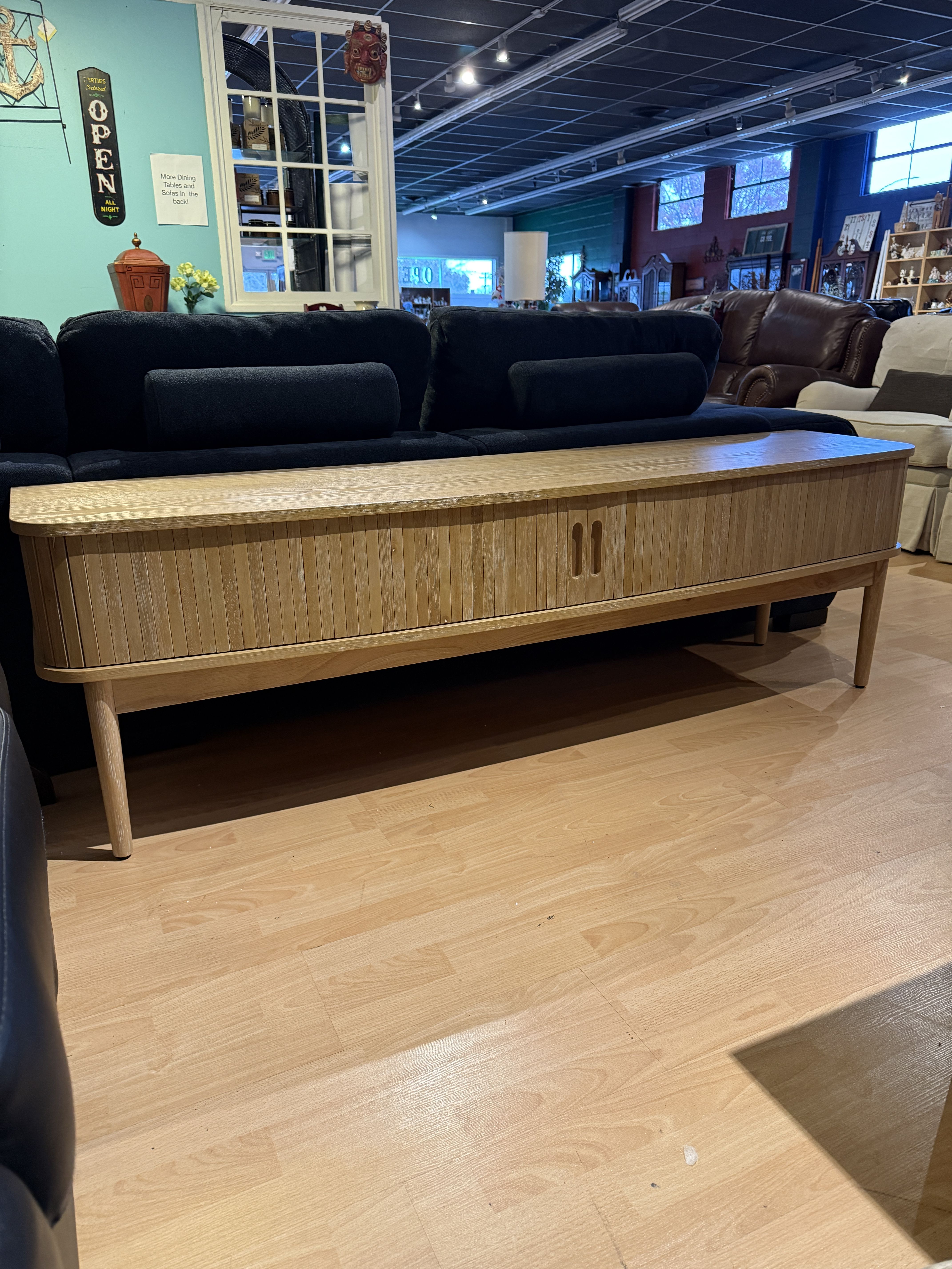 Mid Century Modern Style Tambour Door Media Stand Console MCM