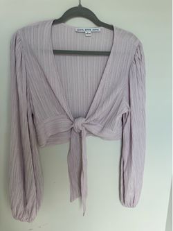 Size L - Lavender Tie Up Crop Top