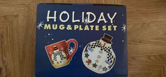 Holiday Snowman Mug & Plate Set