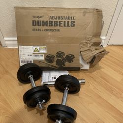 Dumbbells 60 LBS + Connector 