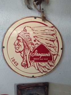 Iroquois Beer and Ale Vintage Round Sign