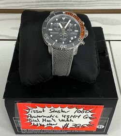 Tissot Seastar 1000 Powermatic 43mm Green Dial Men’s Watch Like New