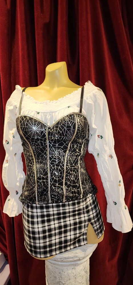 Corset,blouse Skirt 3 Piece