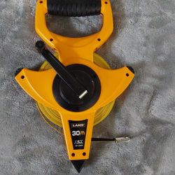 Land 30m Fiberglass Reel Tape Measure 
