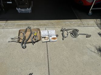 Shower Head Satin Nickel, 4 PCS Wax Ring, Gas Line,s, Water Line