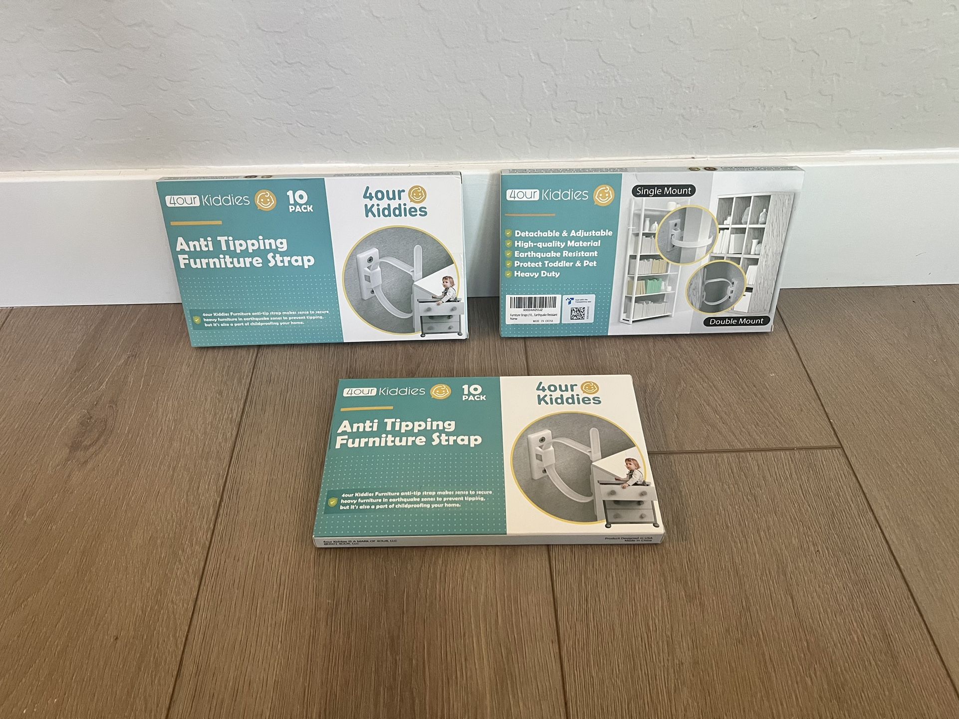 4our Kiddes- 3 BRAND NEW 10 Packs Furniture Latches For Wall-Anti Tipping Device