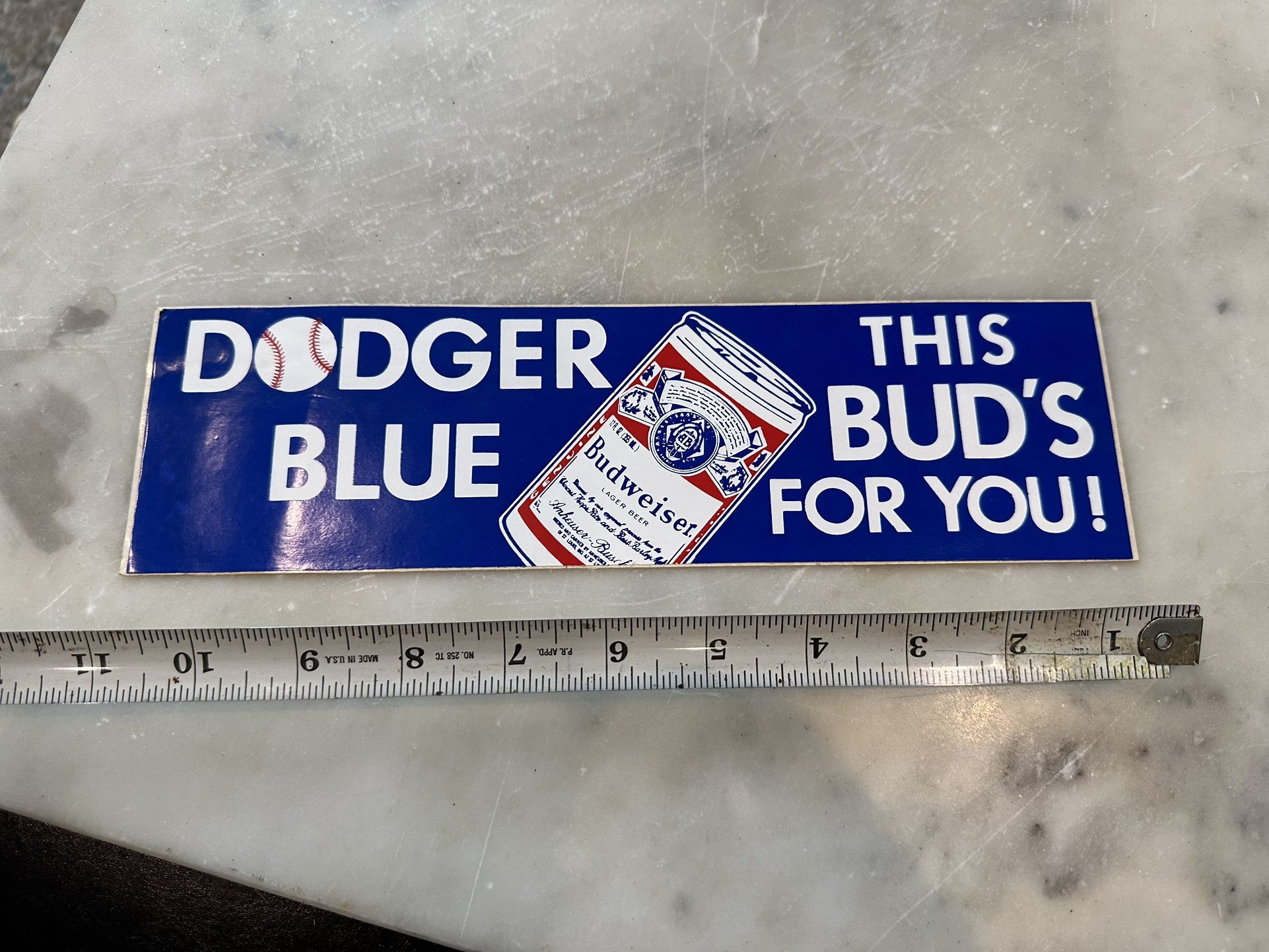 Very Rare Dodgers - Budweiser This Buds For You Sticker/Decal