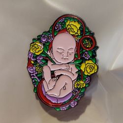 Anatomical Fetus Baby Womb Midwife Nurse Medical Art Gift Soft Enamel Brooch Pin