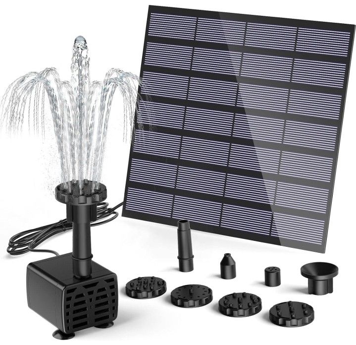 DIY Solar Powered Water Fountain Pump with 6 Nozzles