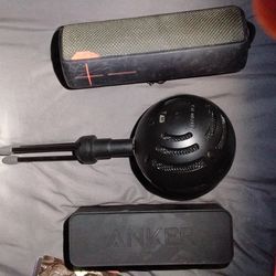 Snowball mic, sony, UE, anker, Bluetooth speaker