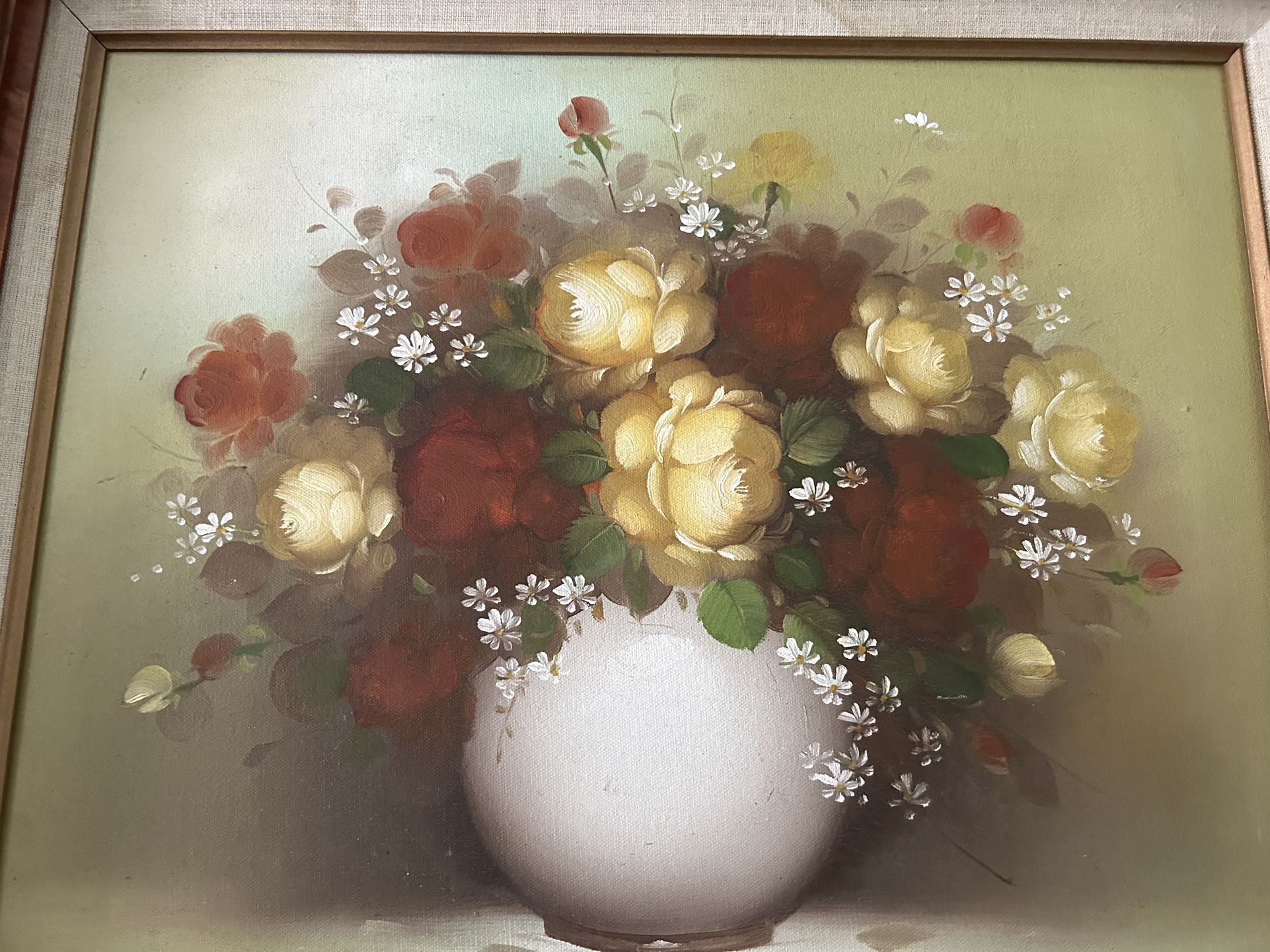 Vintage Oil Painting/ Floral Arrangement/ Framed/Signed by  Sophia