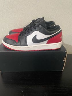 Air Jordan Mens 1 Low Bred Toe size 9