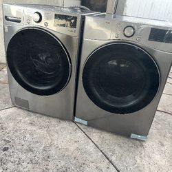 LG Silver Washer and Dryer Set