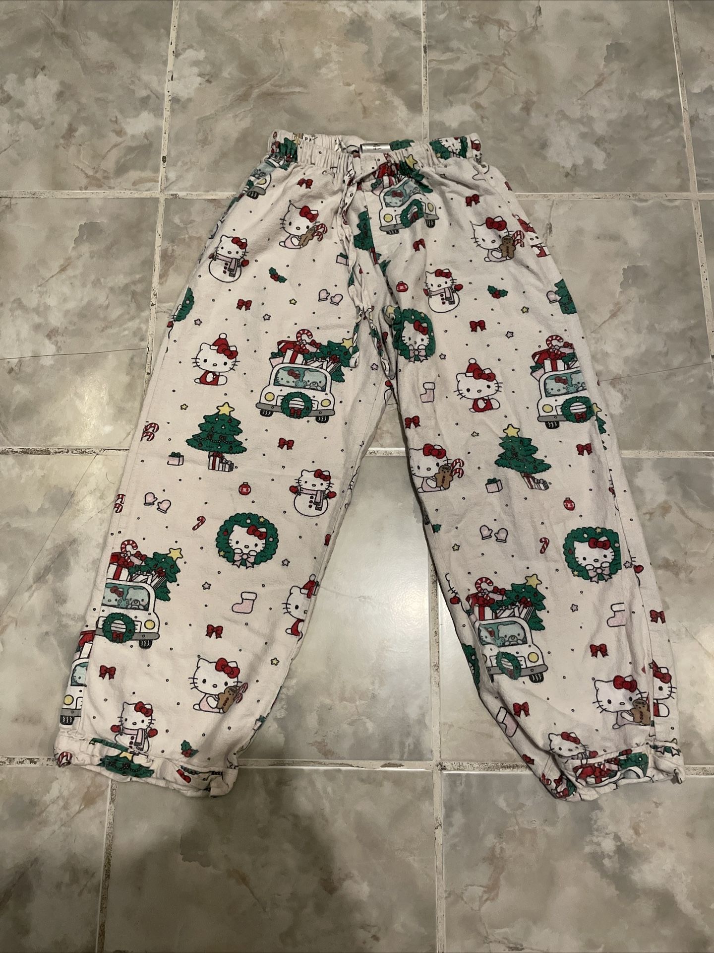 Pottery Barn Teen Hello Kitty Christmas Flannel Pajama Youth Size Small