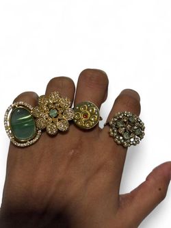 New | Set of 4 Indian Mint Adjustable Rings