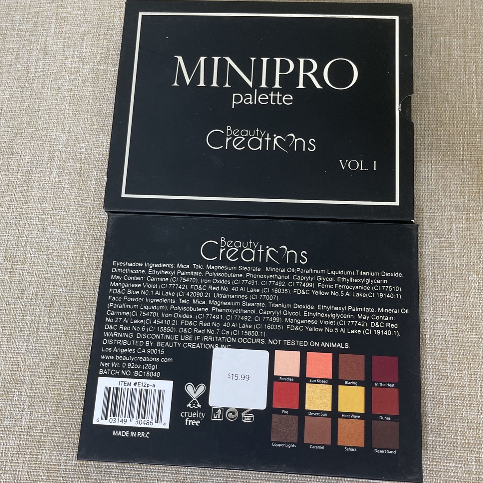 Beauty Creations Vol 1 Palette