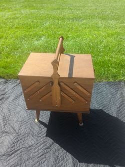 Vintage Accordion Sewing Cabinet