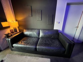 Black Faux Leather Couch 90 inches by 40 inches