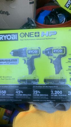 Ryobi drill amd screw gun combo with battery