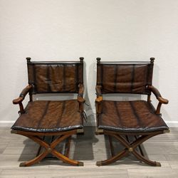 Thomasville Leather Accent Chairs - Ernest Hemingway Collection