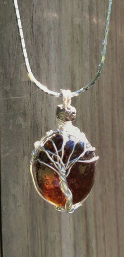 Handmade Glass Tree of Life Pendant