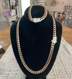 8mm Miami Cuban Link Set - Chain 28”, 24” or 18” and 8.5” Bracelet  Gold Plated