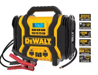 DEWALT Portable Power 2000 Peak Amp Jump Starter w/Digital Compressor