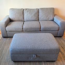 Lucy Grey Sofa & Ottoman from Living Spaces