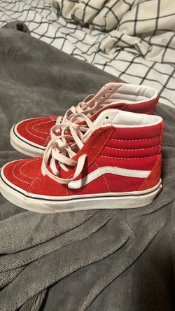 Red VANS high top sneakers size 2 Kids
