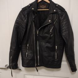 James Leather Coat/Jacket 100% Full Grain Cow Leather Motorcycle 