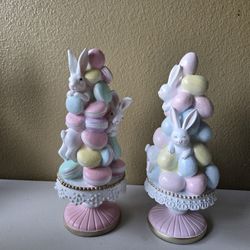 Easter Macaroons And Egg Bunny Trees