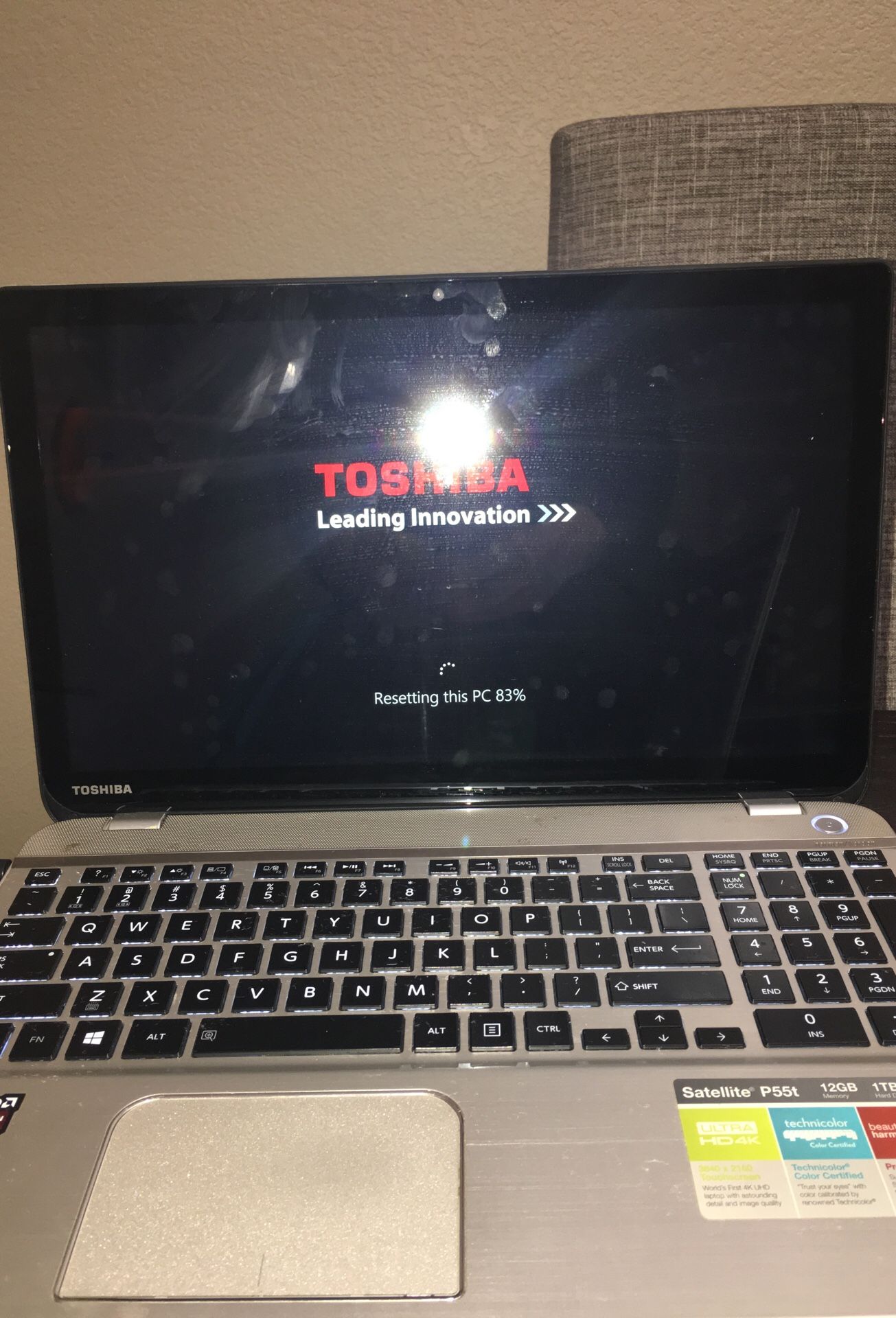 Toshiba Sattelite P55t Touch Screen Laptop