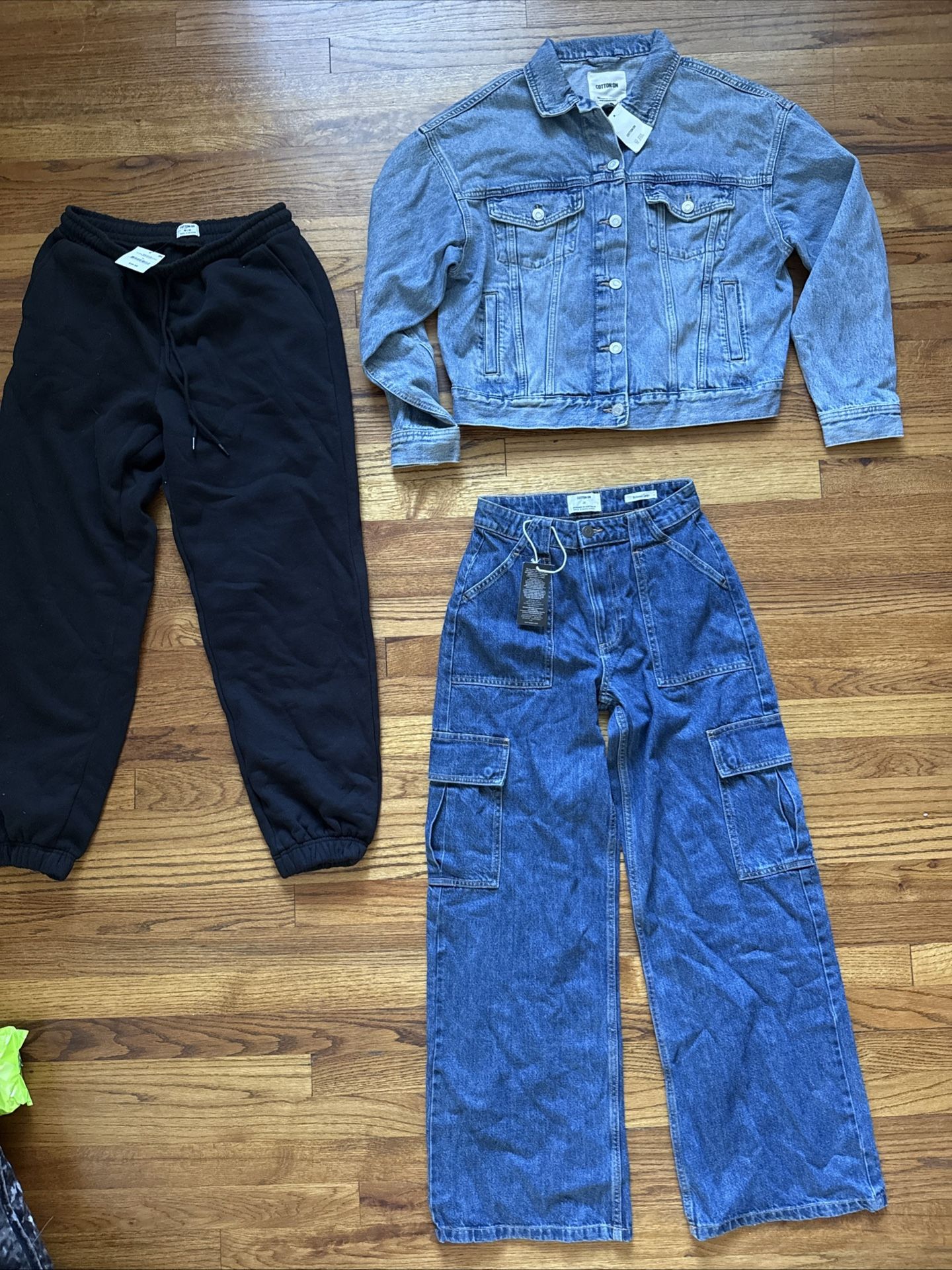 NWT lot of 3 COTTON:ON Denim jacket Cargo jeans pants size M c15