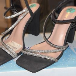 Black High Heel With Rhinestone Detailing 