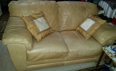 Italian leather sofa and love seat set