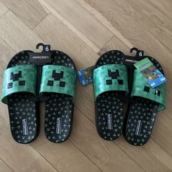 Minecraft Slide Sandals Size 6 Big Boys $10 Each