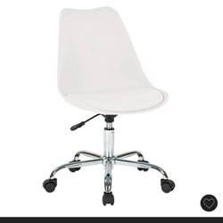 Modern Office Chair, Armless, Adjustable Chrome Base