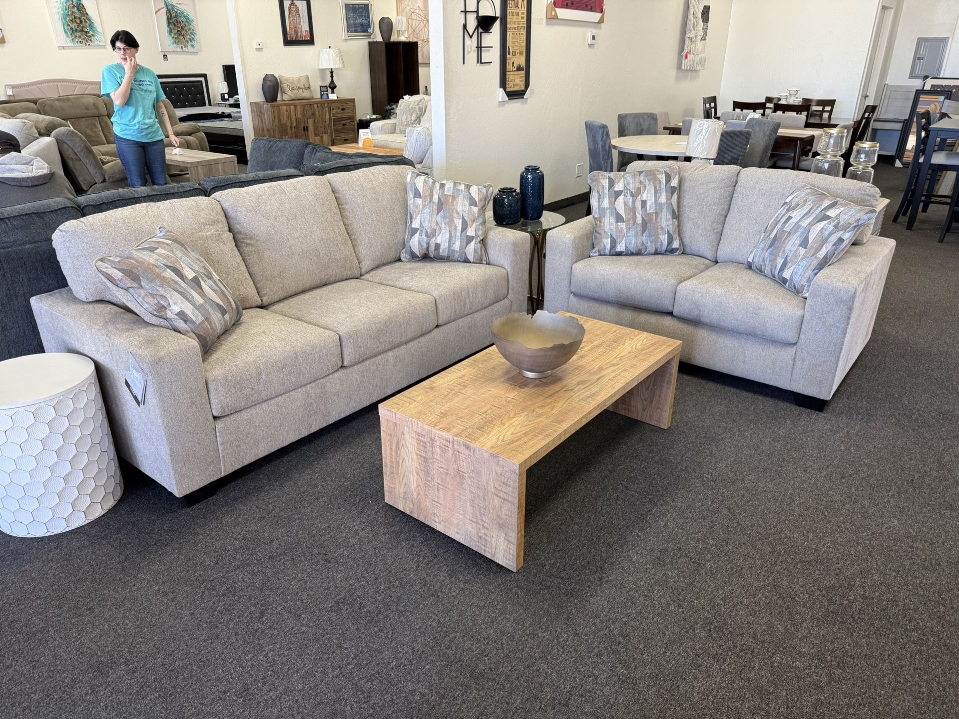 Ashley Sofa, Love Seat And Coffee Table With Tv Console