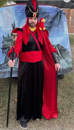 Jafar Adult Costume with Iago Parrot - Aladdin Halloween/adult Standard Large